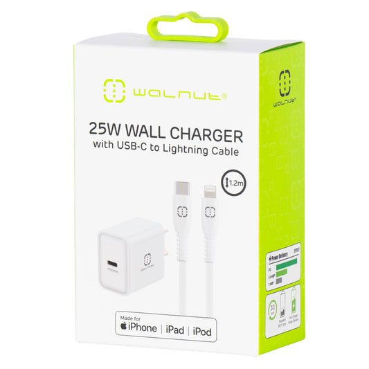 25W Wall Charger with USB-C to Lightning Cable