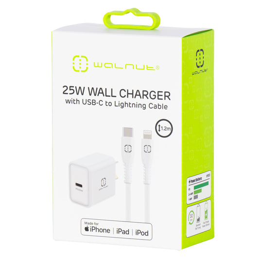 25W Wall Charger with USB-C to Lightning Cable