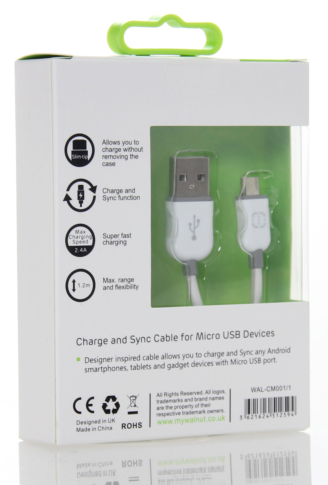 Micro USB Cable White/Grey 1.2m